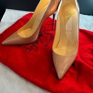 Christian Louboutin Nude Patent Leather Pumps